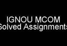 IGNOU MCOM Solved Assignments