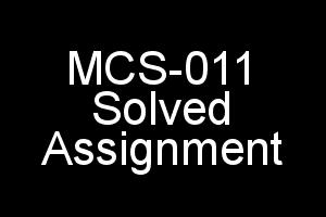 MCS-011 Solved Assignment For IGNOU BCA MCA PDF 2018-19