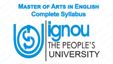 MA English Syllabus For Indira Gandhi National University (IGNOU)