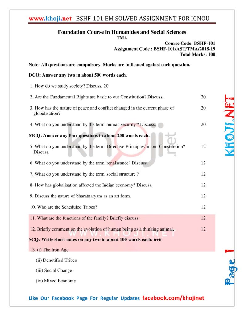 bshf 101 solved assignment 2019 20 free download