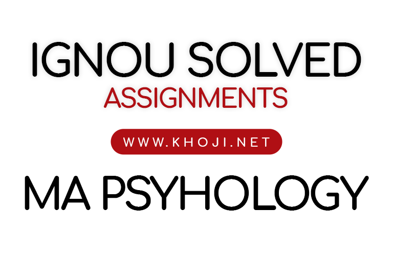 MA Psychology Solved Assignment 2018 2019 IGNOU MAPC