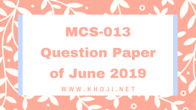 MCS-13 Question Papers of June 2019