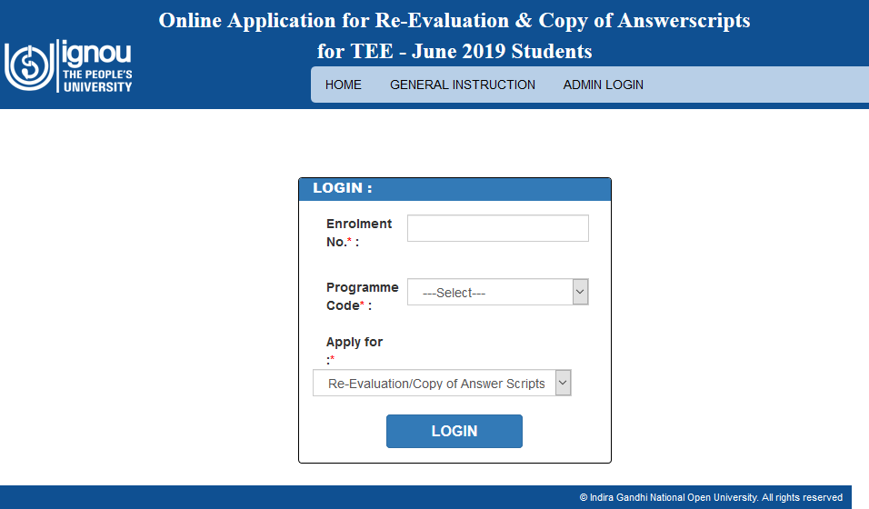 IGNOU-Online-Application-For-Re-Evaluation-And-Copy-of-Answersheets