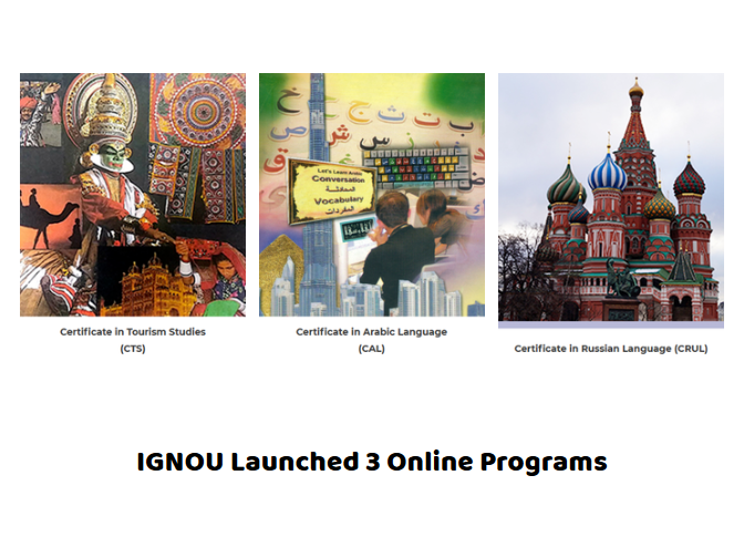 IGNOU Lanuched 3 Online Certificate Prorgammes