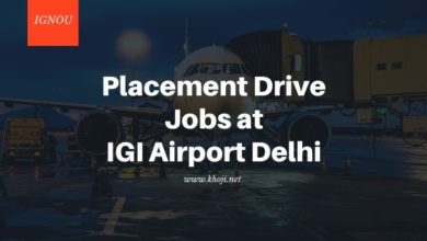 IGNOU Campus Placemnet Drive Jobs at IGI Airport New Delhi