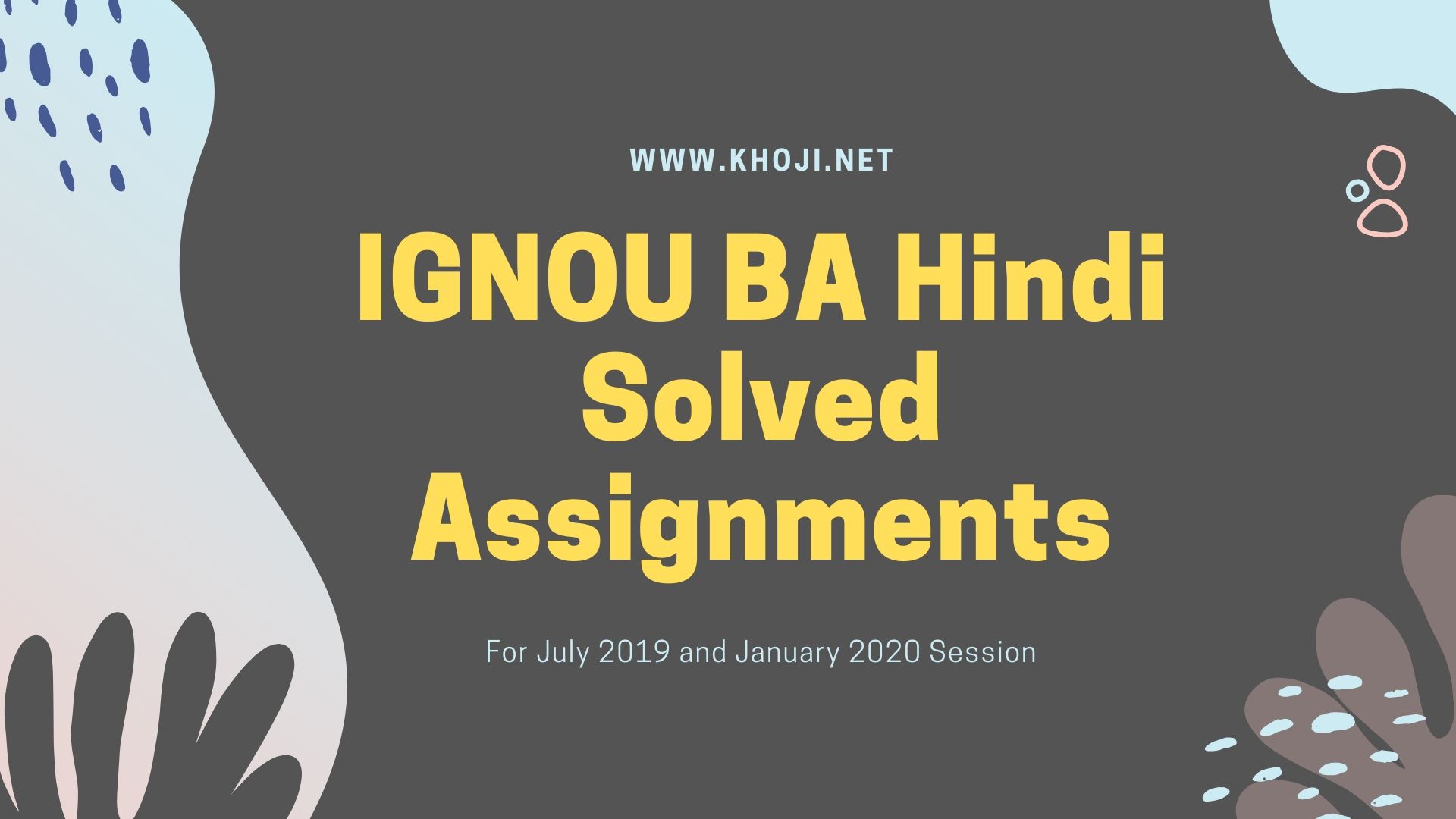 IGNOU BA Hindi Solved Assignments 2019-2020