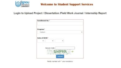 IGNOU Online Project Submission Login