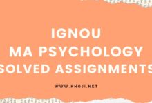 IGNOU MA Psychology Solved Assignments