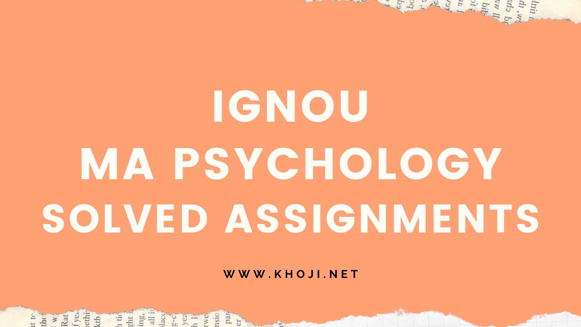 IGNOU MA Psychology Solved Assignments